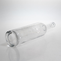 Bouteille en verre transparent vide de 750 ml pour vodka, whisky, vin, spiritueux, avec impression de logo et pulvérisation de couleur, conteneur d'emballage pour spiritueux