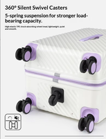 Valise trolley moderne de 30 pouces en ABS avec roulettes pivotantes, étanche, serrure TSA, interface USB, bagage durable et anti-explosion pour les voyages d'affaires