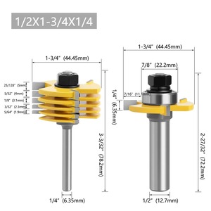 2 ، 12 ، سكين فتحة عرقوب 3 أجنحة طقم بتات جهاز توجيه 7 شفرة قاطع طحن كربيد الأسمنت لأعمال النجارة OEM Altin - Product Image 4