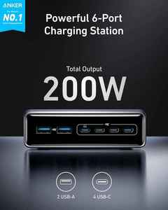 สถานีชาร์จ Anker 200W GaN Prime USB C ชาร์จเร็วพิเศษ 6 พอร์ต พร้อมระบบ MultiProtect และ ActiveShield 3.0 รุ่น A268 - Product Image 3
