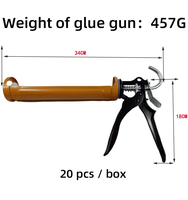 Pistolet à calfeutrer en silicone transparent tout usage avec source d'alimentation manuelle Kit d'outils de calfeutrage complet de qualité industrielle pour le bricolage