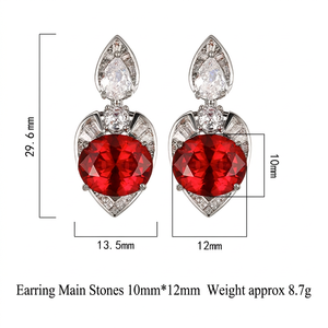 Fashion Jewelry Eco-friendly Copper Oval Cut 10*12mm Colorful Cubic Zirconia Statement Tassel Drop <b>Earrings</b> Bulk Wholesale - Product Image 6