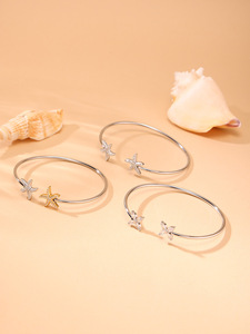 Pulsera de Estrella de Mar con Baño de Oro de 18K y Acero Inoxidable para Mujer, Joyería de Regalo, Impermeable e Hipoalergénica - Product Image 2