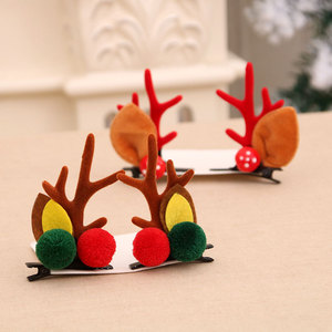 Christmas children's gift set: <b>Gold</b>-powdered stag antler hair clips, hair ornaments, Christmas <b>headbands</b>. - Product Image 2