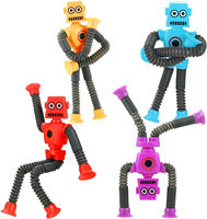 Jouet robot télescopique amusant à ventouse, anti-stress, puzzle avec animaux, cadeau astucieux pour enfant