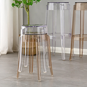 <span class=keywords><strong>Tabouret</strong></span> <span class=keywords><strong>de</strong></span> <span class=keywords><strong>Bar</strong></span> Haut Empilable en Résine Plastique Moderne 75cm Transparent Clair Fantôme Acrylique Salon Utilisation Commerciale - Product Image 3