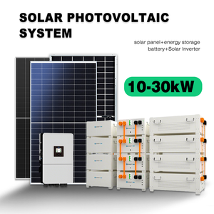 ระบบพลังงานแสงอาทิตย์แบบไฮบริดสำหรับบ้าน ขนาด 10kw 15kw 20kw 25kw 30kw พร้อมแผงโซลาร์เซลล์และแบตเตอรี่ลิเธียมไฮบริด - Product Image 1