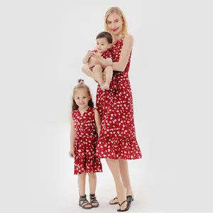 New style parents child dress Printed Dress mother + daughter + baby home parent child family dress