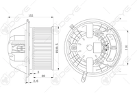 A1698200642 Climatiseur de voiture écoénergétique A/C 12v, moteur de ventilateur de chauffage pour BENZ Classe A, BENZ MB Classe B