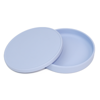 Assiette en silicone pour bébé et enfant en bas âge, alimentation anti-déversement, assiette sans Bpa, assiette en silicone avec couvercle