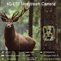 Caméra de chasse extérieure 4G 48MP avec vision nocturne IR, caméras de surveillance IP67 étanches pour la faune