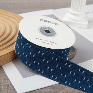 Ruban en jean imprimé nœuds Zexiao vintage de 4 cm x 10 yards, durable, pour embellissement de vêtements, sacs et textiles de maison (vente en gros) - Product Image 6