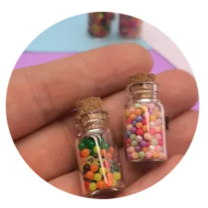 Cute Miniature Dollhouse Food Jar Glass Bottles Artificial Play Kitchen Decoration Ornament Game Party Toys For Adults Teenagers