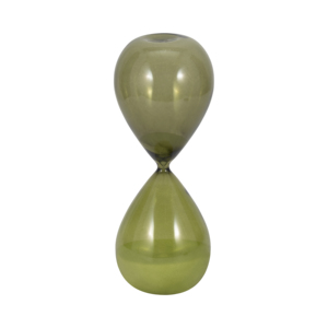 Scultura a Clessidra Decorativa da Tavolo per Casa, Ufficio, Tavolino da Caffè, Caminetto, Scrivania - Pezzo d'Arte in Vetro Verde - Product Image 3