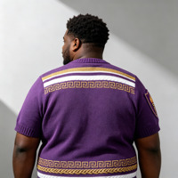 Sweat-shirts pour hommes à col rond et manches courtes, en jacquard personnalisé, de haute qualité, style streetwear, avec broderie, en tricot