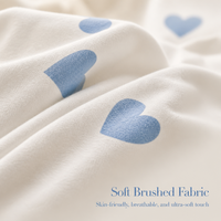 Ensemble de literie en microfibre brossée 100% polyester, classe A, imprimé cœur réversible, ensemble de housse de couette 4 pièces