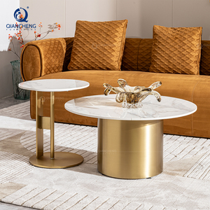 Contemporaneo grande divano rotondo di nidificazione <span class=keywords><strong>tavolino</strong></span> laterale Set di 2 nordici minimalisti di lusso tavola di roccia per soggiorno - Product Image 2