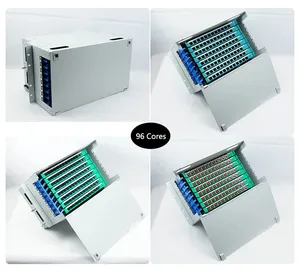 96 Port ODF FTTH 96 Core LC Rack Mount Splicing Patch Panel Standar 19 "Harga Pabrik