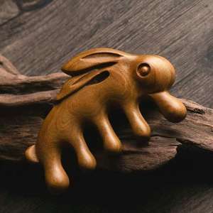 <span class=keywords><strong>2025</strong></span> nueva llegada lindo peine de masaje en forma de conejo de madera peine de masaje de cabeza de niños para uso diario en el hogar - Product Image 4