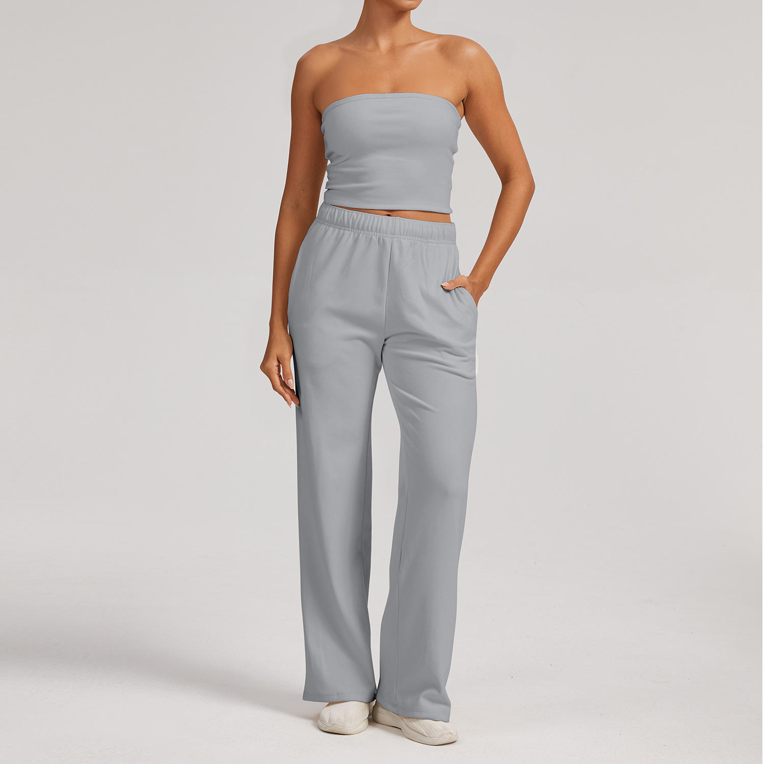 Gray (tube top trousers)