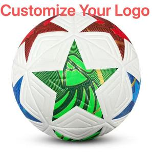 Ballon de football professionnel léger, écologique, durable, de haute qualité à bas <span class=keywords><strong>prix</strong></span>, taille 5 personnalisée, en cuir PU thermocollé imprimé - Product Image 1