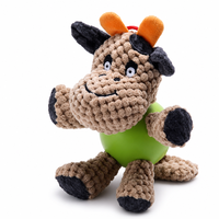 Jouet pour chien en peluche et latex, couineur, motif vache de dessin animé, interactif, doux, à mâcher, pour chiens de petite et moyenne taille