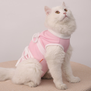 Gilet de récupération post-opératoire rose respirant anti-léchage pour chats femelles après stérilisation - Product Image 1
