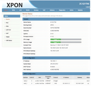 ZC-521TX6 XPON ONU 4GE 1POTS 2USB 1CATV AX3000 WiFi6 Chip RTL GPON EPON Conmutación Automática Módem FTTH - Product Image 5