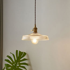 Lustre moderne en laiton et verre clair, suspension ronde de plafond pour salle à manger, bar, restaurant - Product Image 1