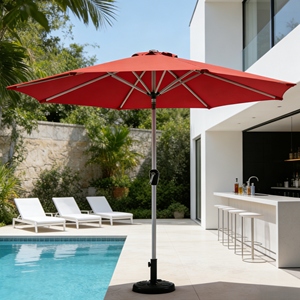 Parasol de jardin 2,7 m avec ouverture manivelle centrale, protection UV pour terrasse et cour arrière - Product Image 2