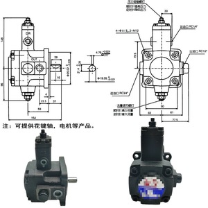 Bomba de aceite hidráulica de paletas variables CML VCM-SF-30D-10, 30 C/min, 70 kg/cm, fabricada en Taiwán - Product Image 3