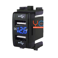 12V 3.1A Dual Charger Nissan Port USB dengan Voltmeter Digital