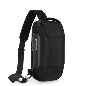 Unisex Crossbody <b>Bag</b> Oxford Cloth Anti Theft Combination Lock Everyday Use Solid Color Men's Messenger <b>Bag</b> - Product Image 3
