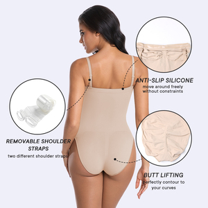 <span class=keywords><strong>Strapless</strong></span> shortie bodysuit cho phụ nữ Tummy kiểm soát Shapewear liền mạch điêu khắc Body Shaper với có thể tháo rời dây đai - Product Image 5