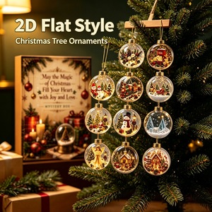 Christmas Ornament <b>Advent</b> <b>Calendar</b> Mini Snow Globe Decorations Holiday Countdown Surprise Gift <b>Box</b> for Family - Product Image 3