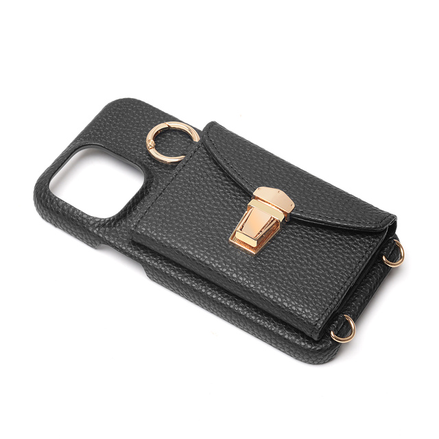 Factory Leather Phone Case for Ip 17 16 Pro Max with Mirror Dual Magnetic Closure Card Holder Shockproof Cover