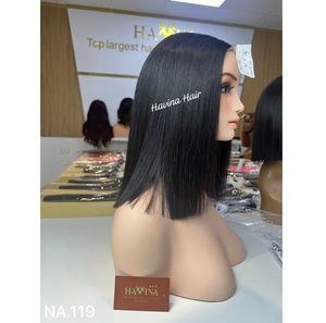 Perruque à dentelle frontale droite de 12 pouces, cheveux humains vietnamiens, dentelle HD, pré-épilée, ligne de cheveux, densité personnalisée en gros - Product Image 3