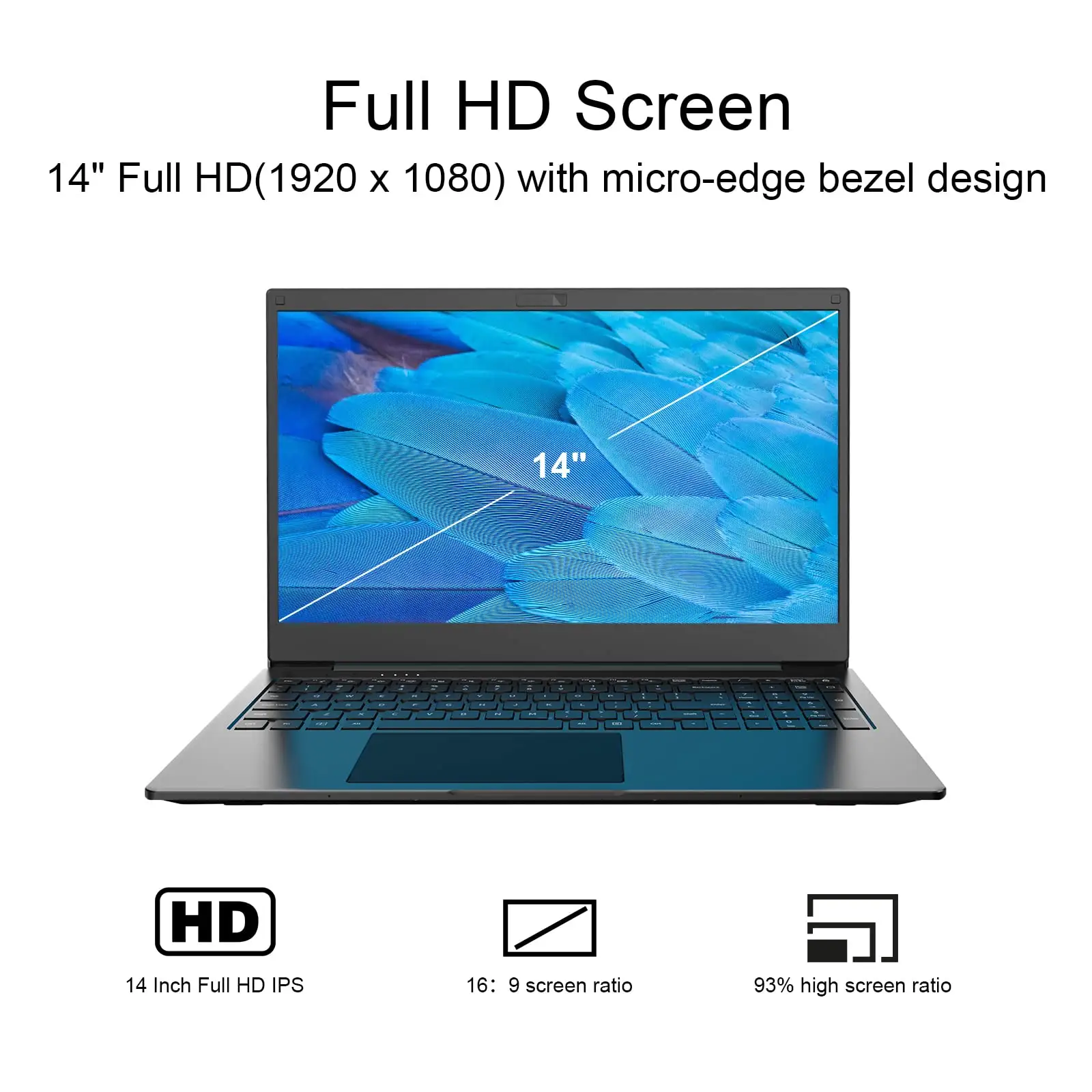 AWOW 14 Inch FHD 1080P IPS Intel i5 8279U 8G Ram 256G Storage 7000mAh Laptop Ultra Slim Notebook Laptop