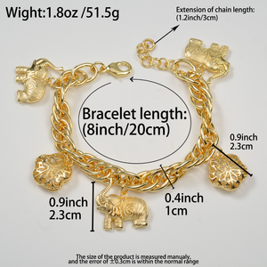 Zeadear fashion fine wholesale <b>copper</b> openwork floral charm carved elephant shiny chunky 18k gold plated bracelet for women - Product Image 6