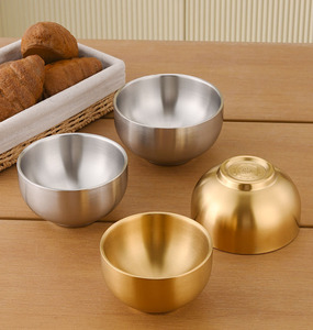 Bol à riz coréen en acier inoxydable 304 de haute qualité à double paroi 18/8 Bol à soupe et à salade Technique de polissage isolant thermique - Product Image 3