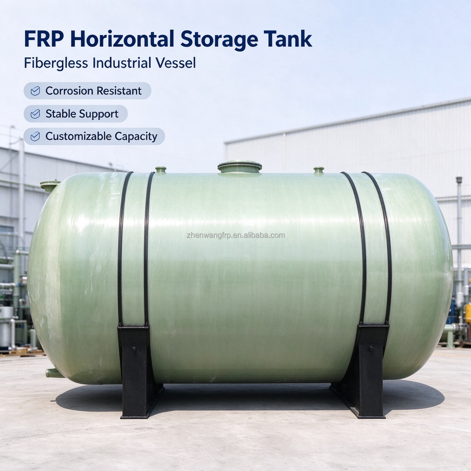 Acid Light GRP Horizontal Storage Tank Factory Direct Light Weight High Strength ...