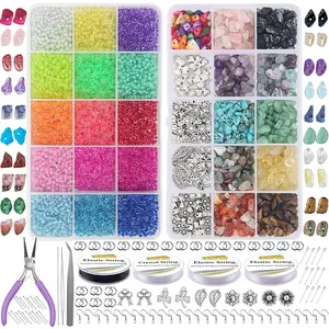 Fashion DIY Glass Crystal Rice Beads Making Box Set Beads For Jewelry Making Needlework Accessories