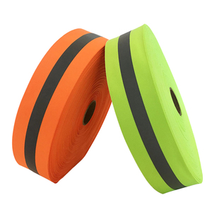 Kích Thước Tùy Chỉnh Huỳnh Quang Màu Xanh Lá Cây Cảnh Báo Băng Phản Quang Polyester Vải Băng Cuộn Phản Quang May Trên Băng Băng Cho Đồng Phục - Product Image 2