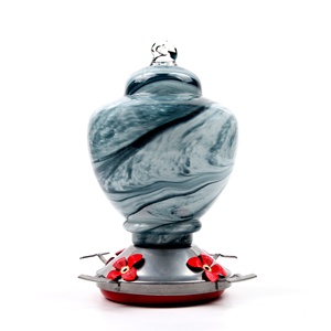 ที่ให้อาหารนกแบบแก้วทาสีจากโรง<span class=keywords><strong>ง</strong></span>านดั้งเดิม, ที่ให้<span class=keywords><strong>น้ำ</strong></span>นกพร้อมตะขอป้องกันมด, อุปกรณ์ทำสวน - Product Image 2