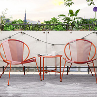 Outdoor-Möbel PE-Rattan Ei-/Nudel-Stuhl Eiförmiger Sonnenstuhl Garten-Balkon Dreiteiliges Set Modernes und Schlichtes Design