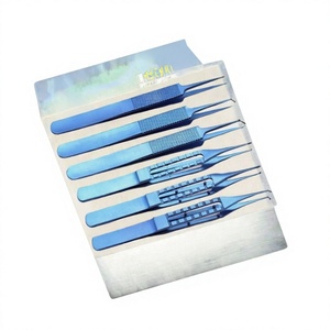 Ensemble de pinces chirurgicales bleues manuelles en acier inoxydable pour greffe de cheveux, instruments de classe I certifiés CE, avec poignée chirurgicale, garantie 1 an - Product Image 5