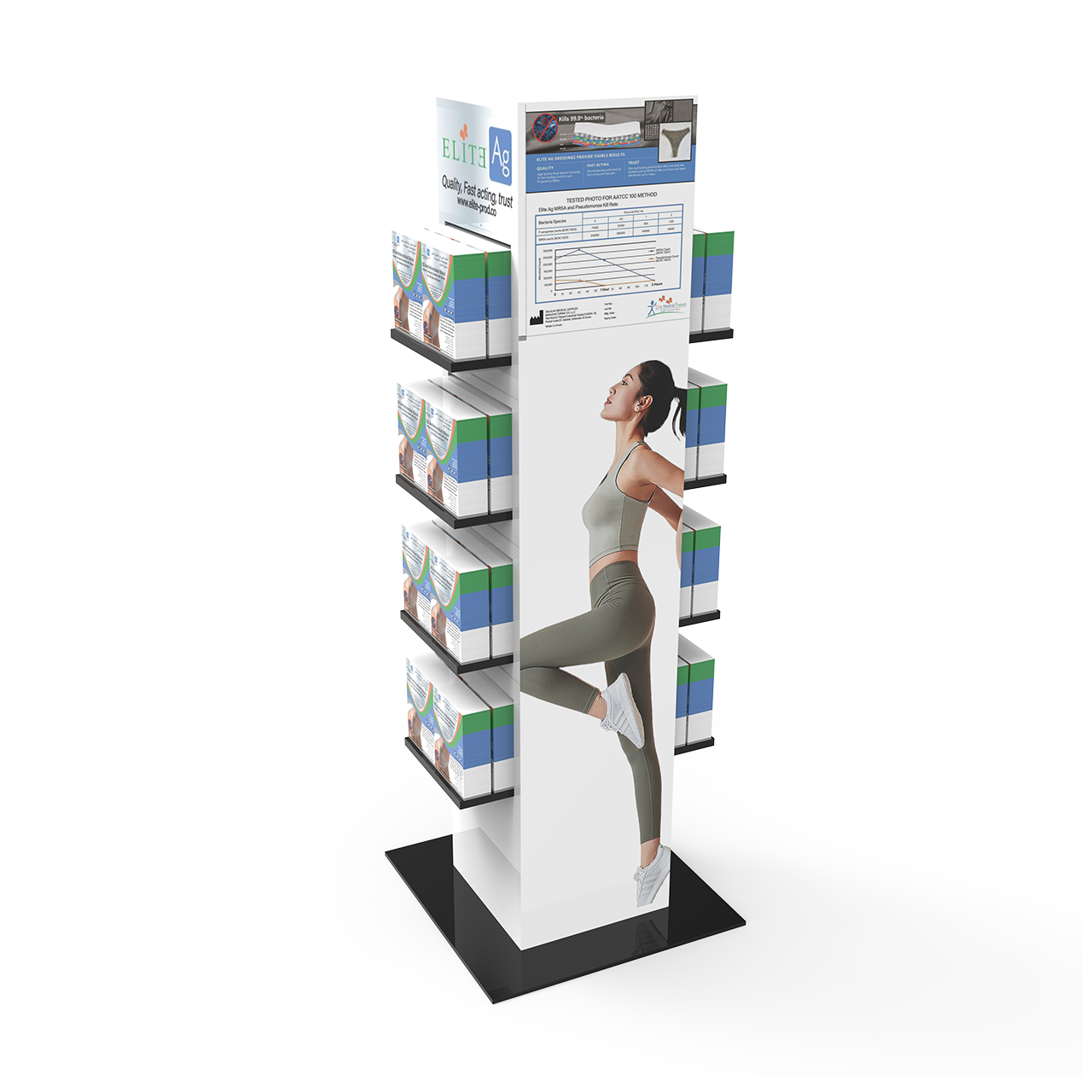 Apache Custom Logo Modern Wood Floor Standing Painted Underwear & Shoe Lingerie Display Rack Model AP-W0129 Packaged — view 4