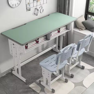 Spacious <strong>Adjustable</strong> <strong>Table</strong> for Two Cheap Plastic Classroom School Wholesale Set Combination Modern Students Desk <strong>Table</strong> and Chair - Product Image 3