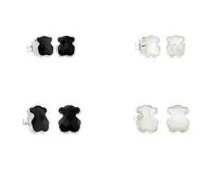 DIY Высокое качество оптовая продажа 925 стерлингового серебра натуральный камень Испания медведь логотип очарование ожерелье серьги кулон ювелирные изделия.