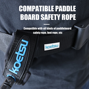 Koetsu เข็มขัดแพดเดิลบอร์ดผ้าอ๊อกซ์ฟอร์ดทนทาน-หัวเข็มขัดปลดเร็วและเชือกดึง, เหมาะกับกระดานโต้คลื่น/เป่าลม, สีดำ - Product Image 6